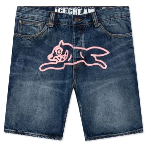 Pink Jeans Shorts - Dark Blue