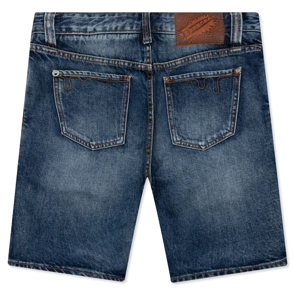 Pink Jeans Shorts - Dark Blue