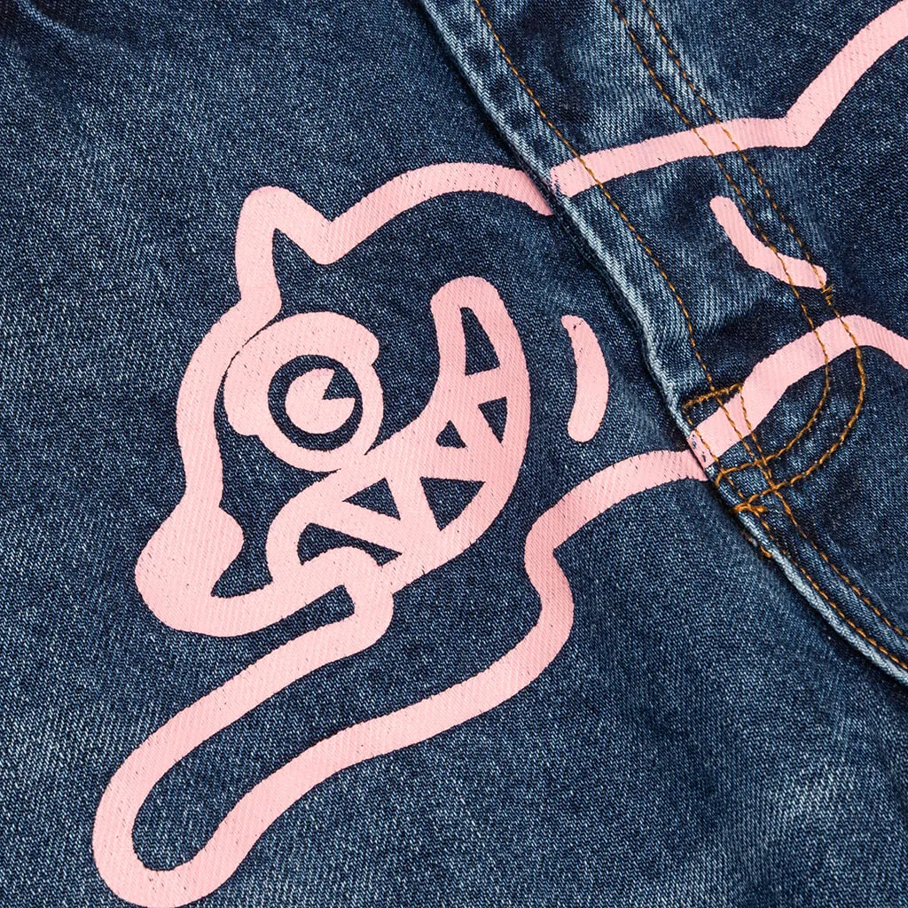 Pink Jeans Shorts - Dark Blue