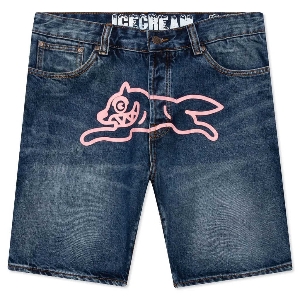 Pink Jeans Shorts - Dark Blue