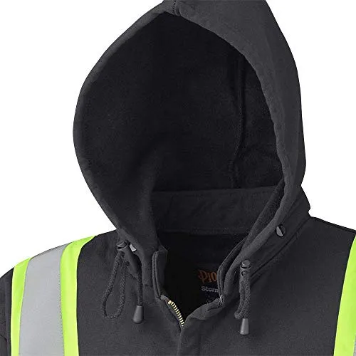 Pioneer V2570470 Flame Resistant Heavyweight Safety Hoodie, Zip Style, Refl. Tape