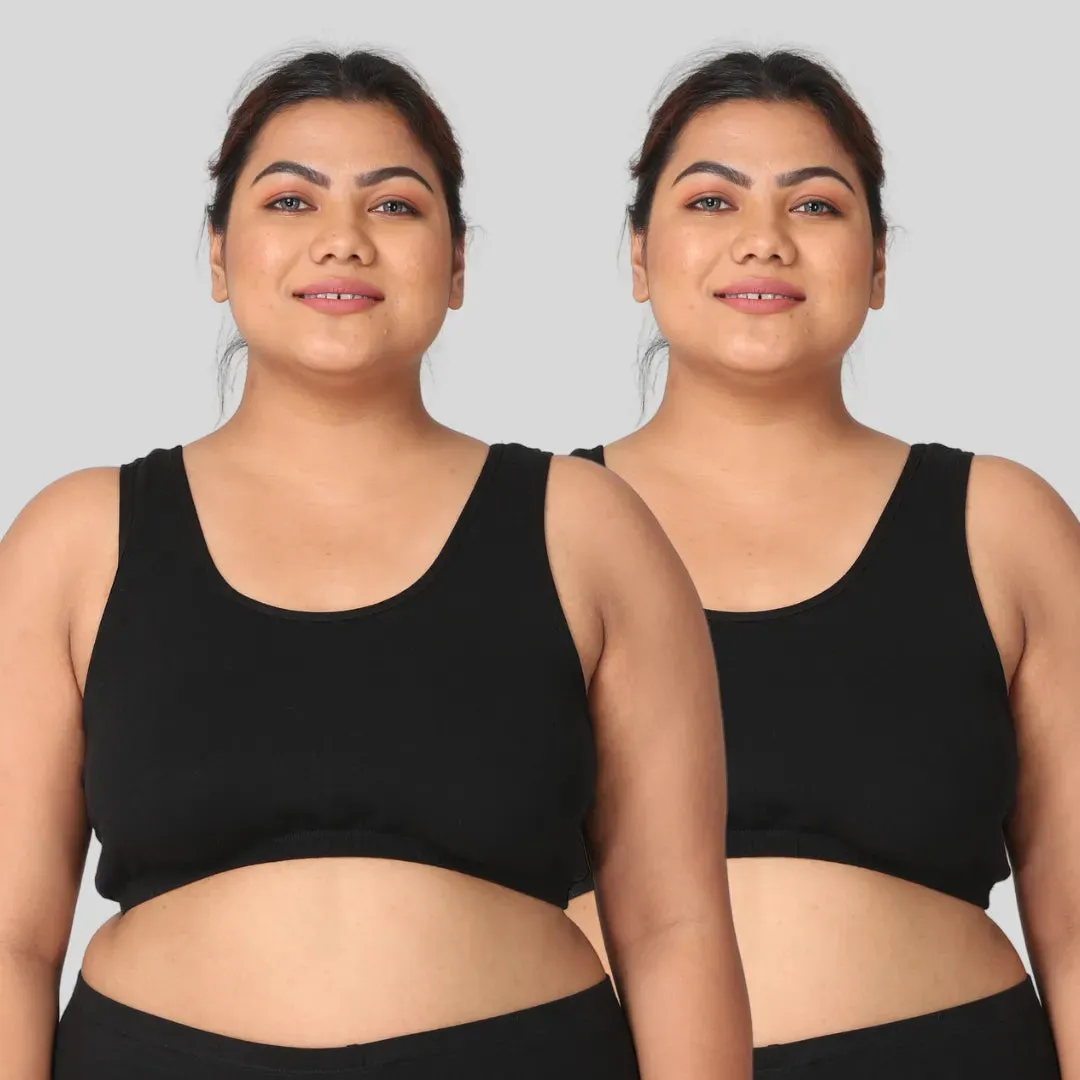 Plus Size Sleeping Bra | Plus Size Comfort Bra | Non Padded | Non Wired | Full Coverage | Racerback | Pack Of 2