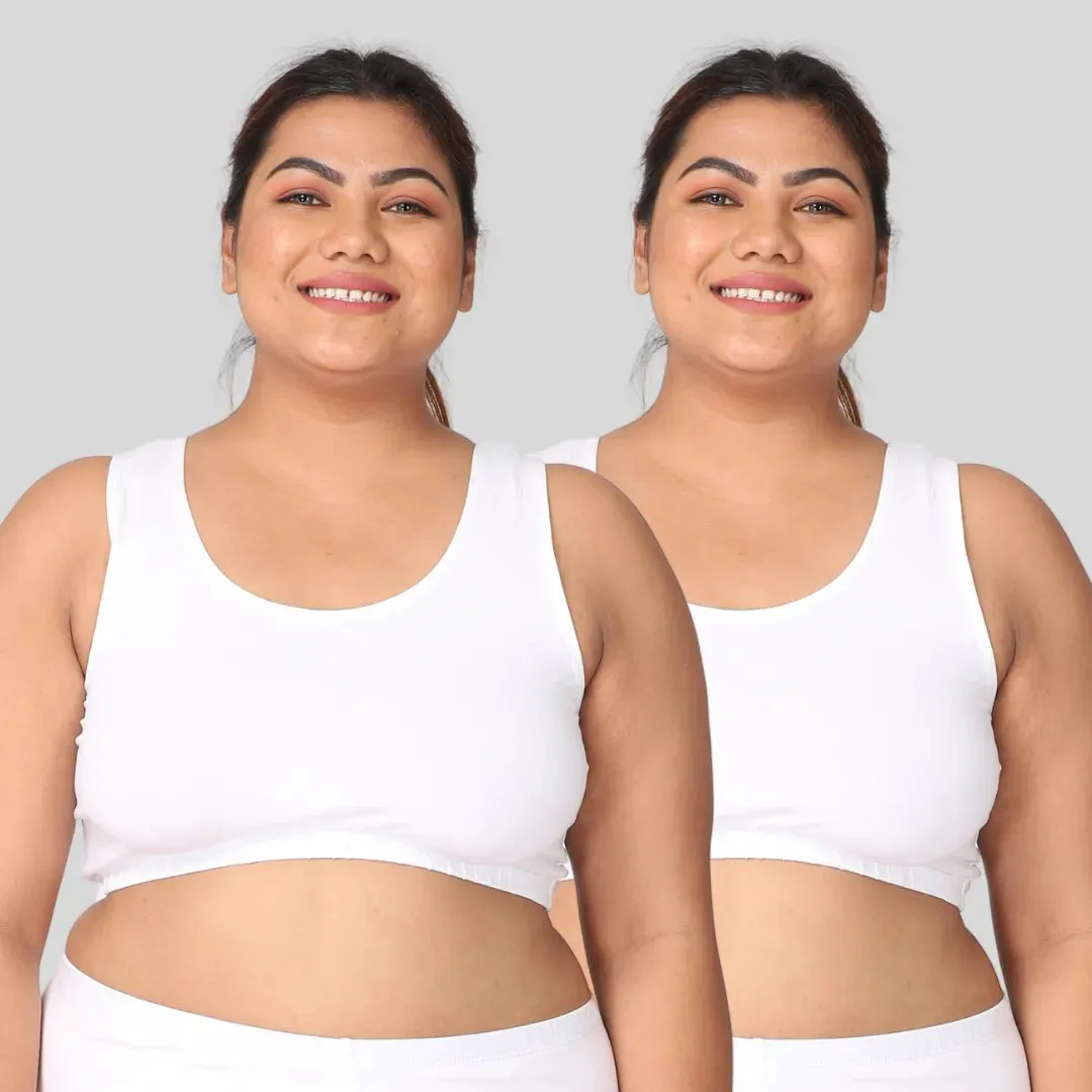 Plus Size Sleeping Bra | Plus Size Comfort Bra | Non Padded | Non Wired | Full Coverage | Racerback | Pack Of 2