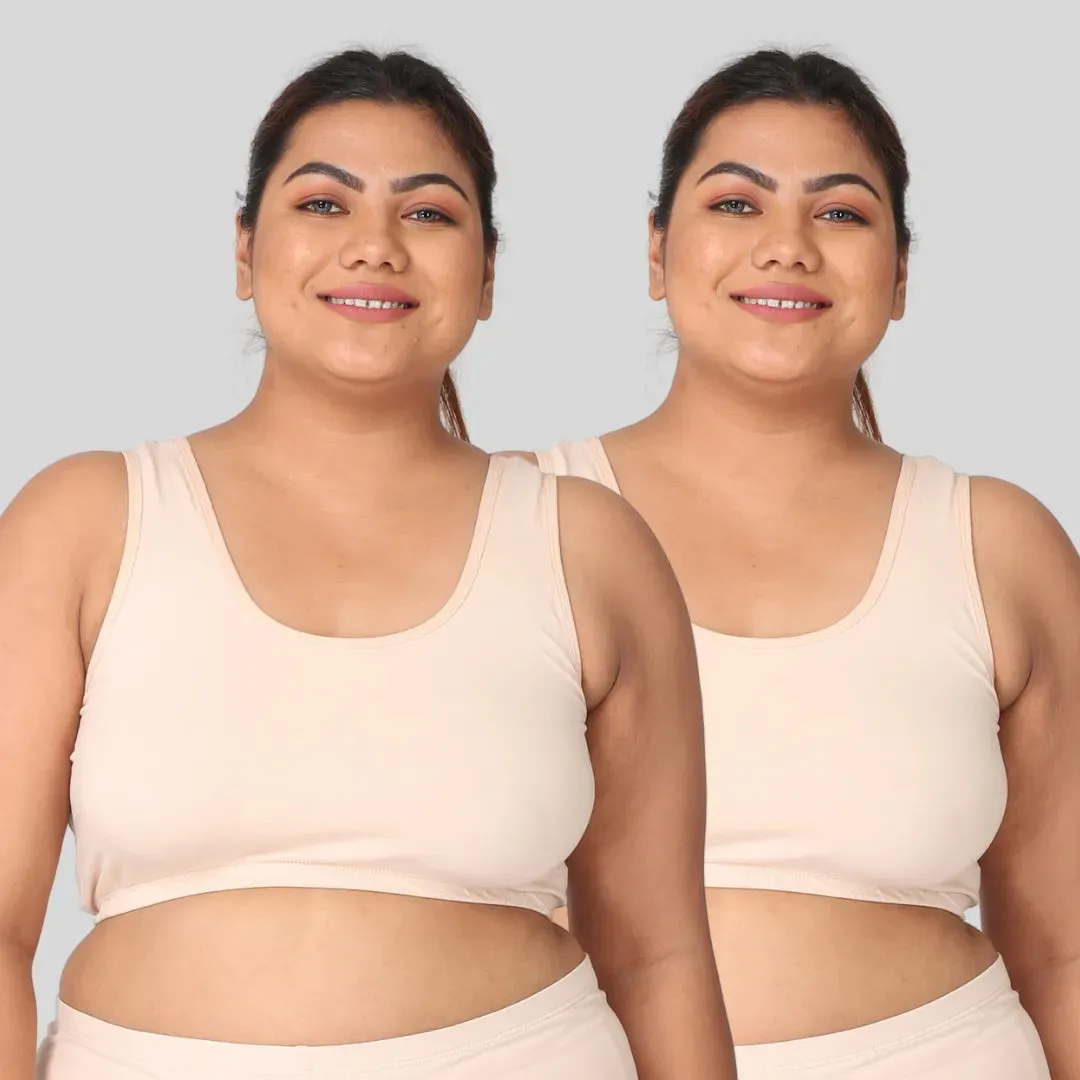 Plus Size Sleeping Bra | Plus Size Comfort Bra | Non Padded | Non Wired | Full Coverage | Racerback | Pack Of 2