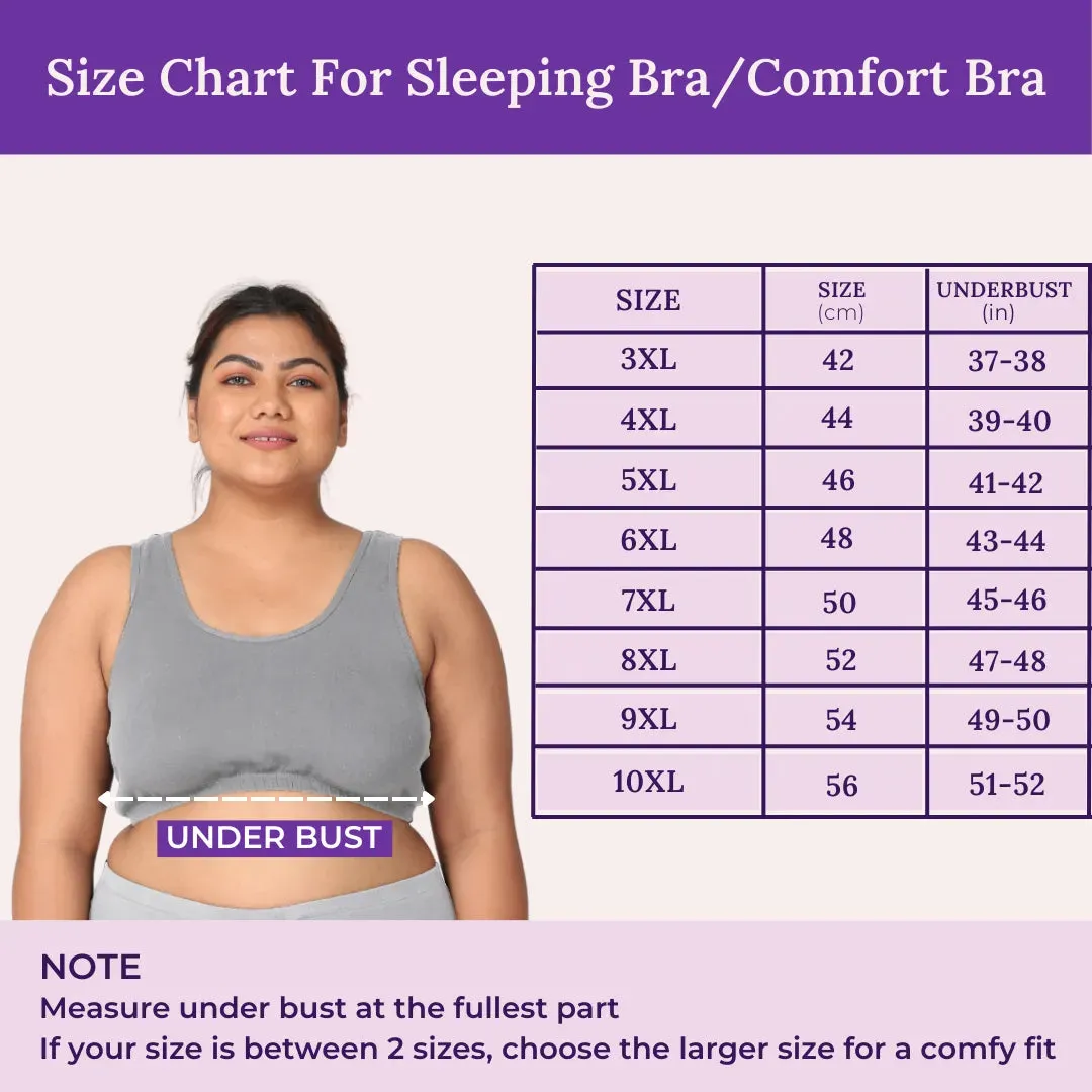Plus Size Sleeping Bra | Plus Size Comfort Bra | Non Padded | Non Wired | Full Coverage | Racerback | Pack Of 2