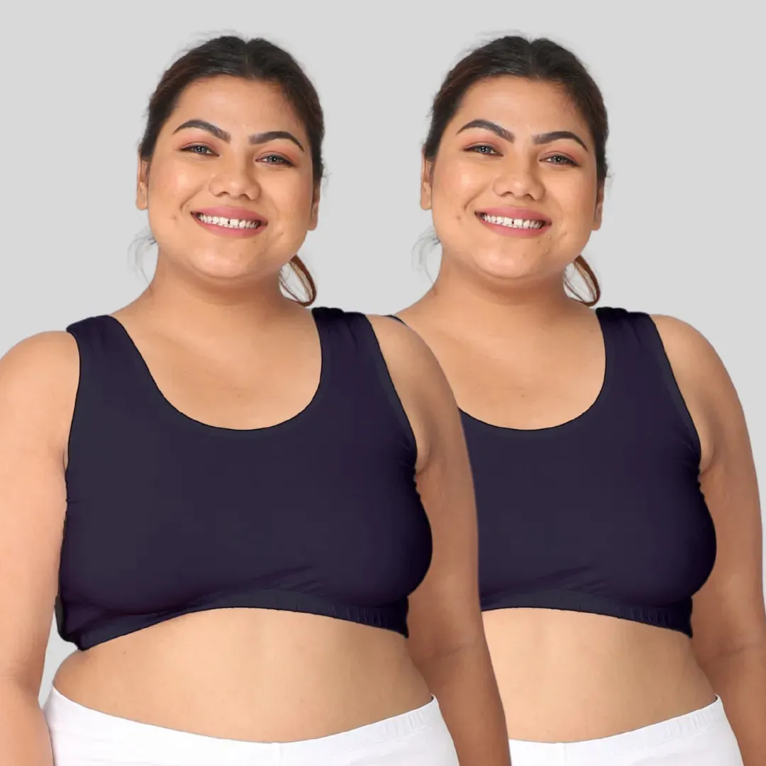Plus Size Sleeping Bra | Plus Size Comfort Bra | Non Padded | Non Wired | Full Coverage | Racerback | Pack Of 2