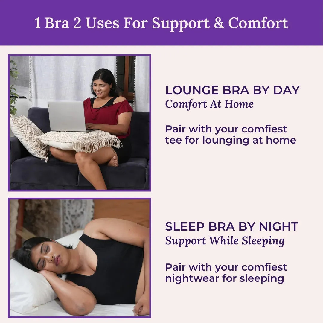 Plus Size Sleeping Bra | Plus Size Comfort Bra | Non Padded | Non Wired | Full Coverage | Racerback | Pack Of 2