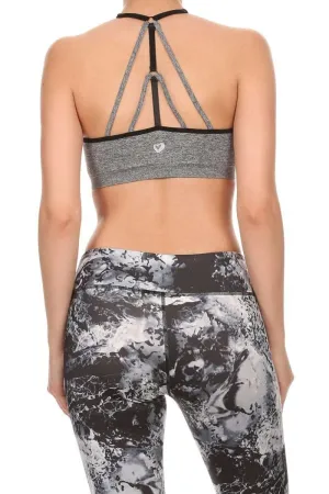 Poised & Perfect - Strappy Racerback Sports Bra Gray