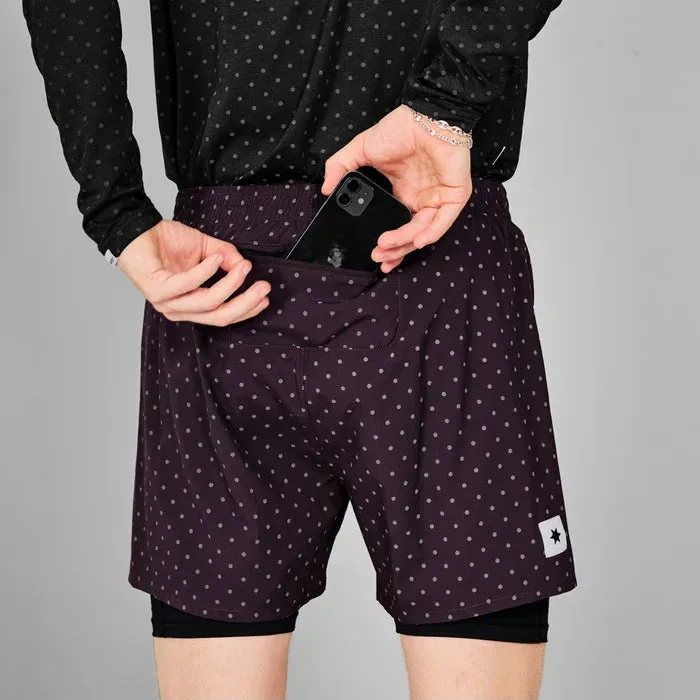 Polka 2 In 1 Pace Shorts 5" | Reflective Purple