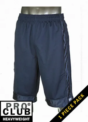 Pro Club Men's Heavyweight Navy Blue Mesh Shorts