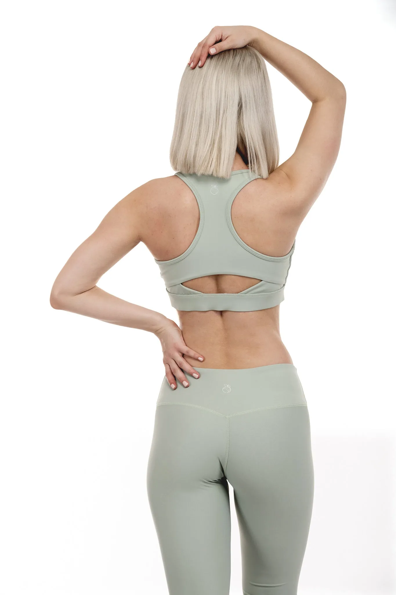 Pulse Cutout Racerback Sports Bra - Sage Green