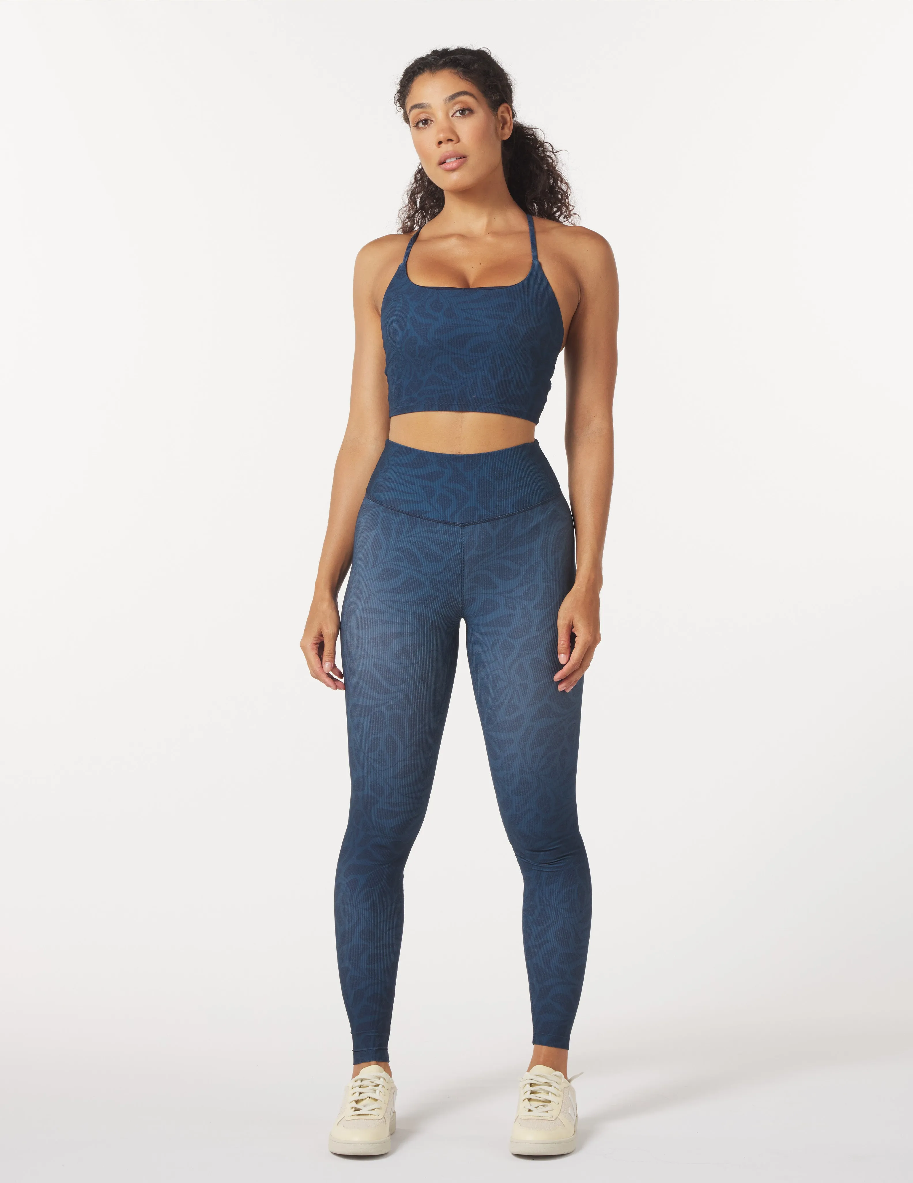 Pure Bra: Navy Palm Daze Print
