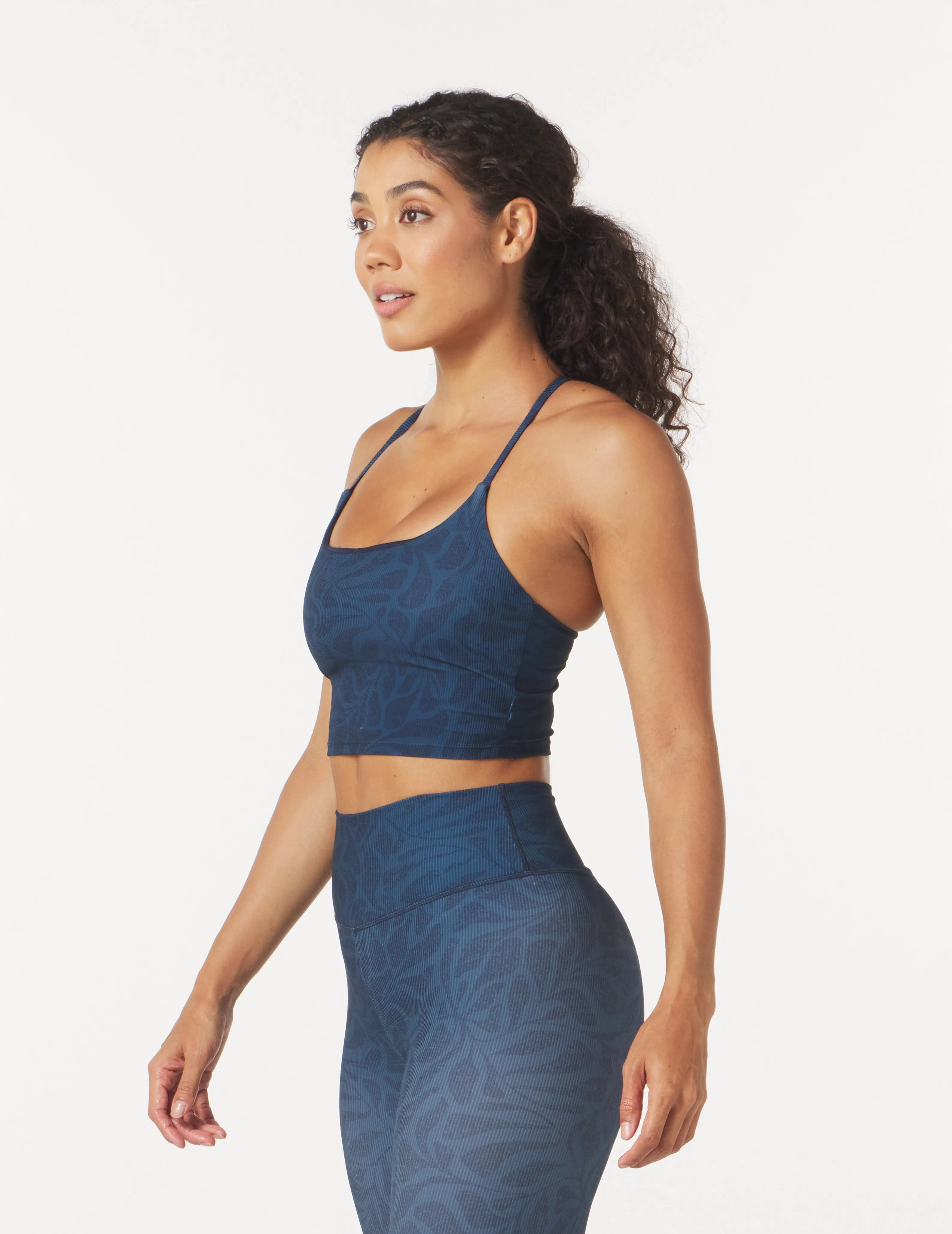 Pure Bra: Navy Palm Daze Print