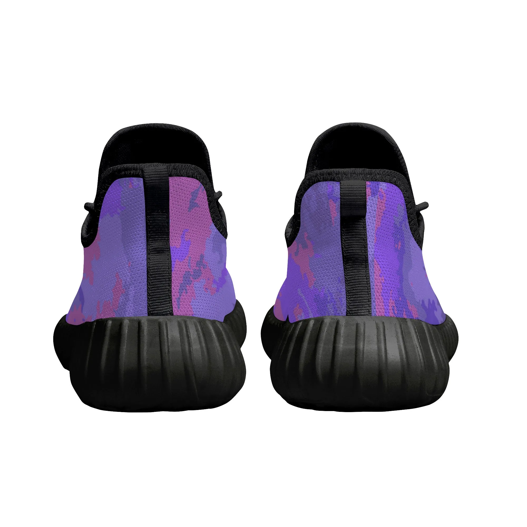 Purple Pink Pastel Camo Pattern Mesh Knit Sneakers
