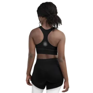 "Bright Sun" Longline Sports Bra (Black)
