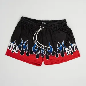 Red Flame Mesh Shorts