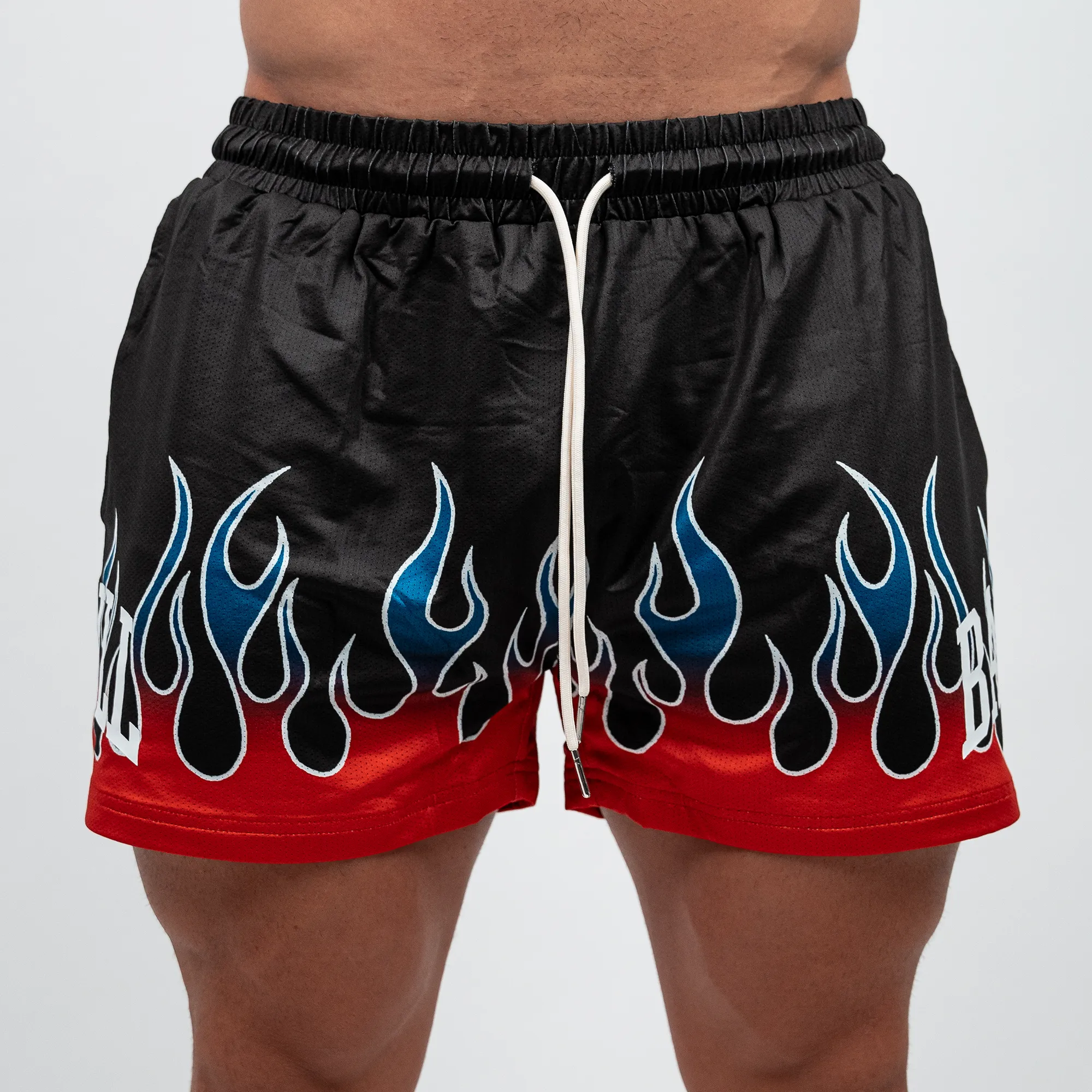 Red Flame Mesh Shorts
