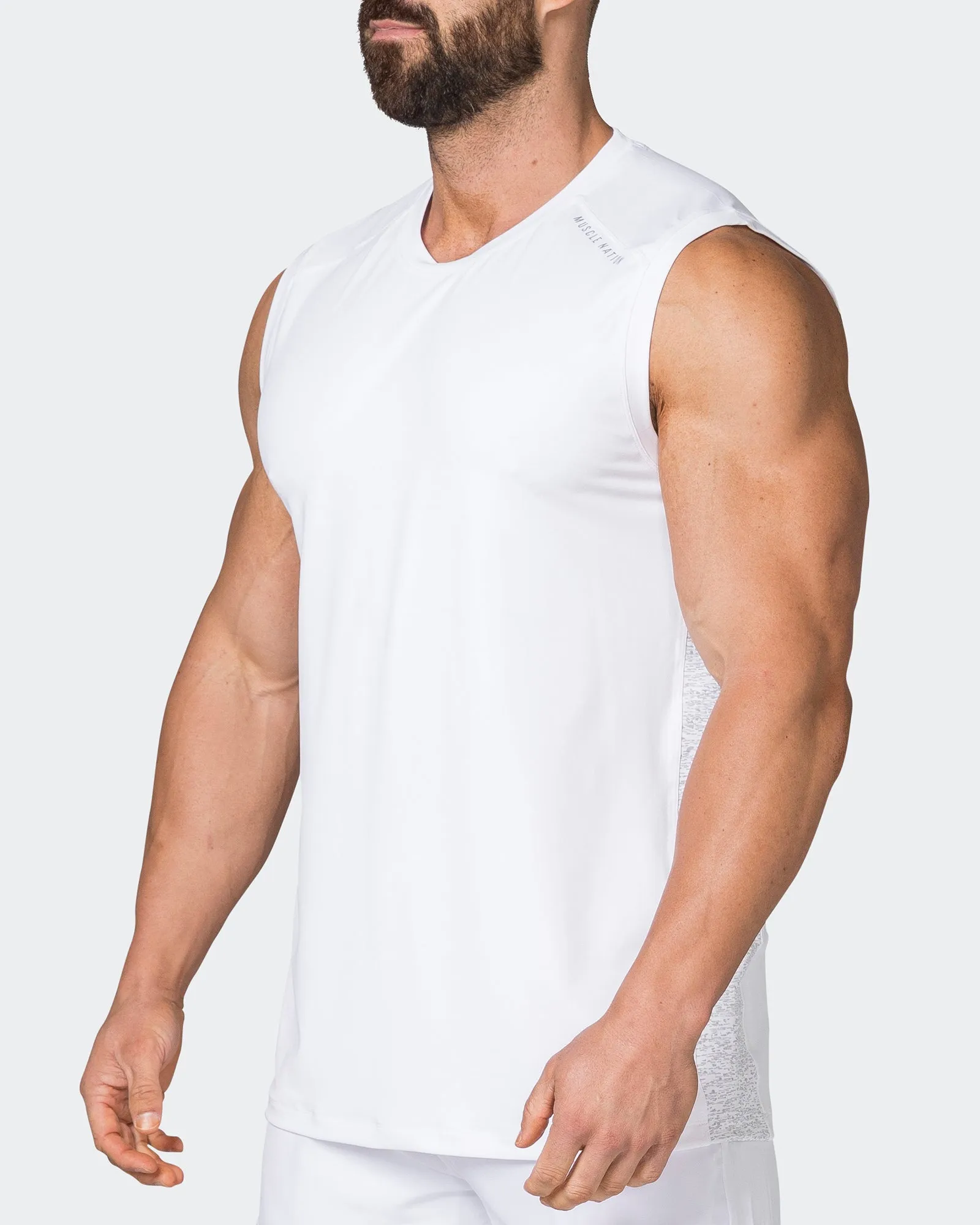 Reflective Running Tank - White