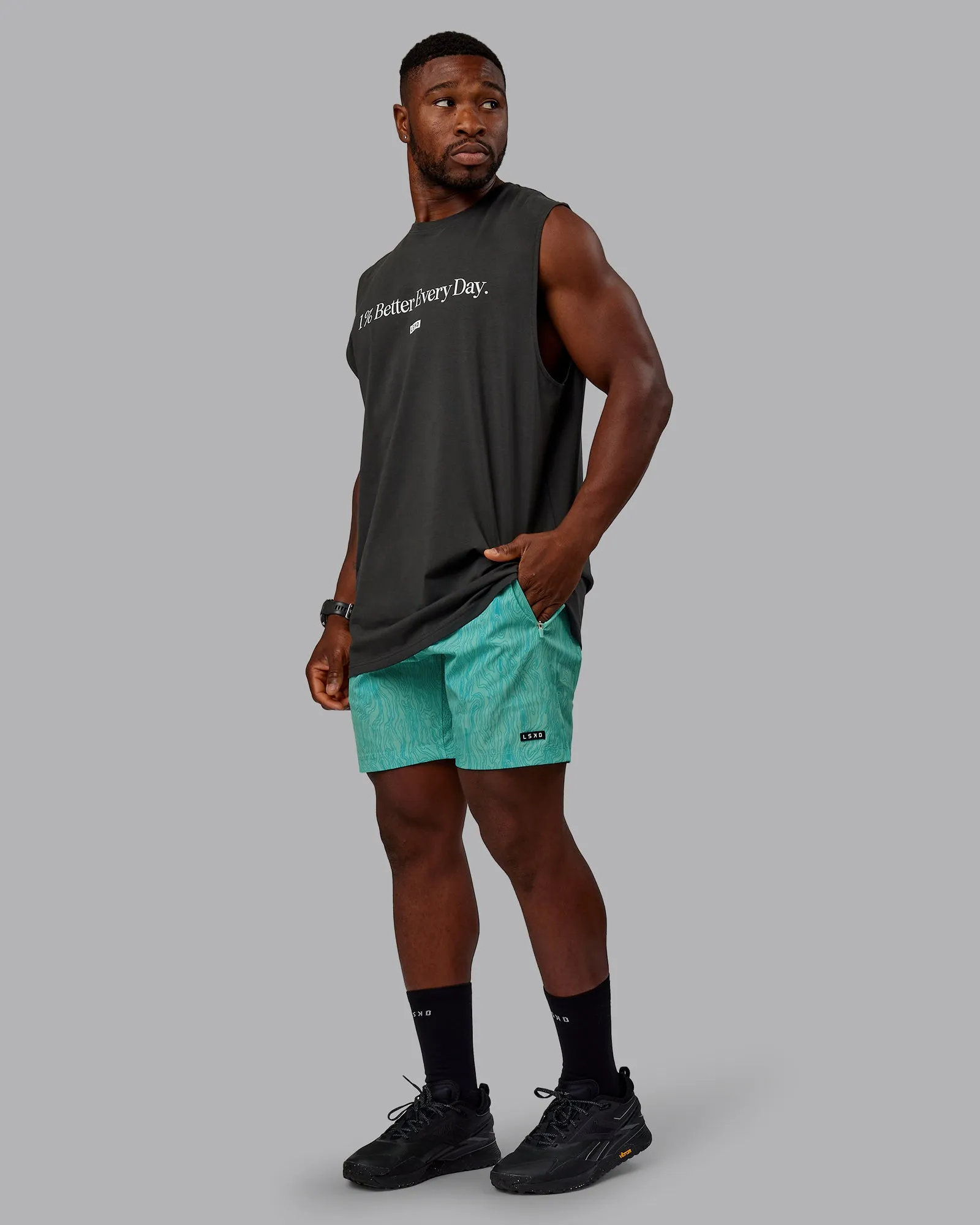 Rep 7" Performance Shorts - Topographic Blue Bird