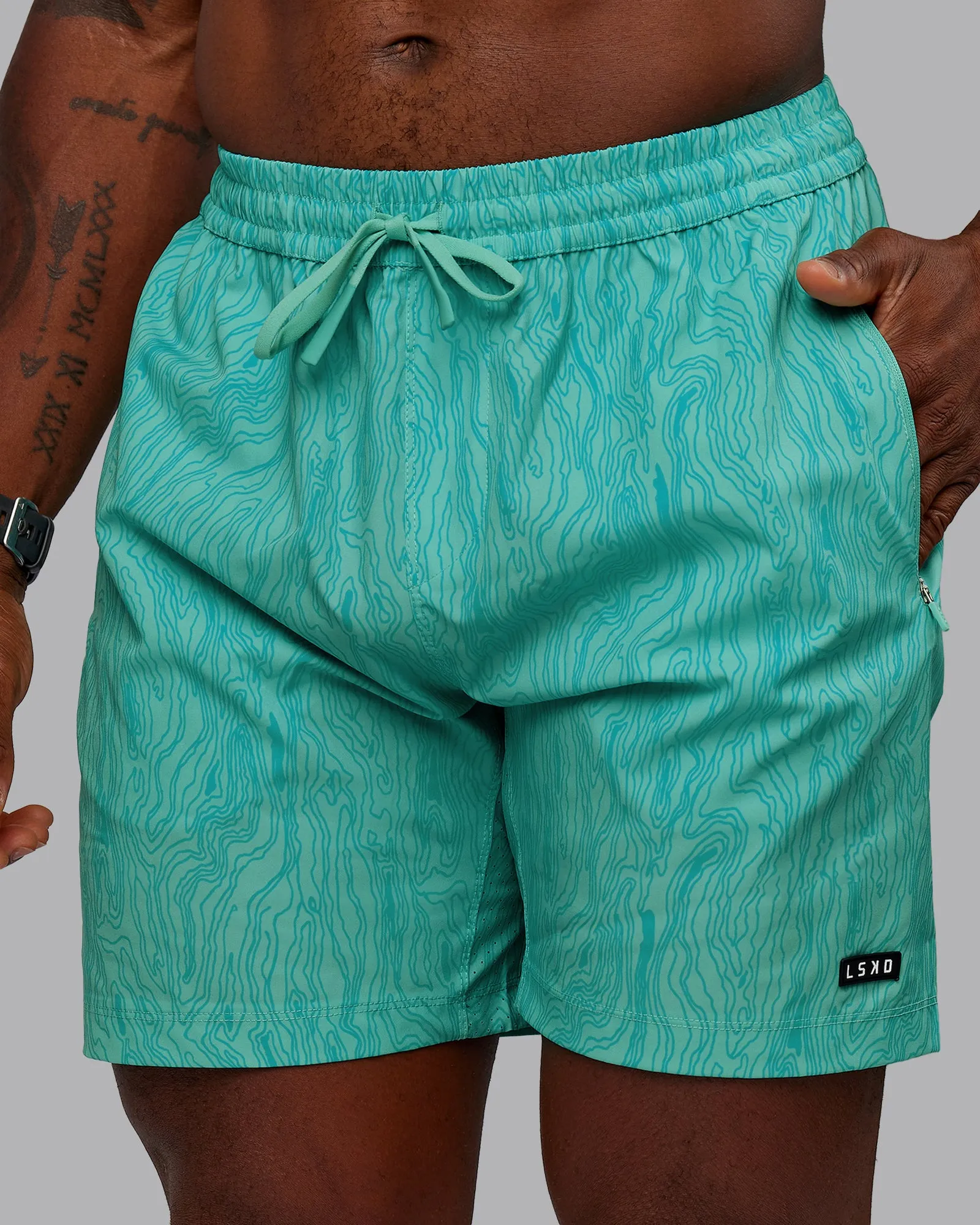 Rep 7" Performance Shorts - Topographic Blue Bird