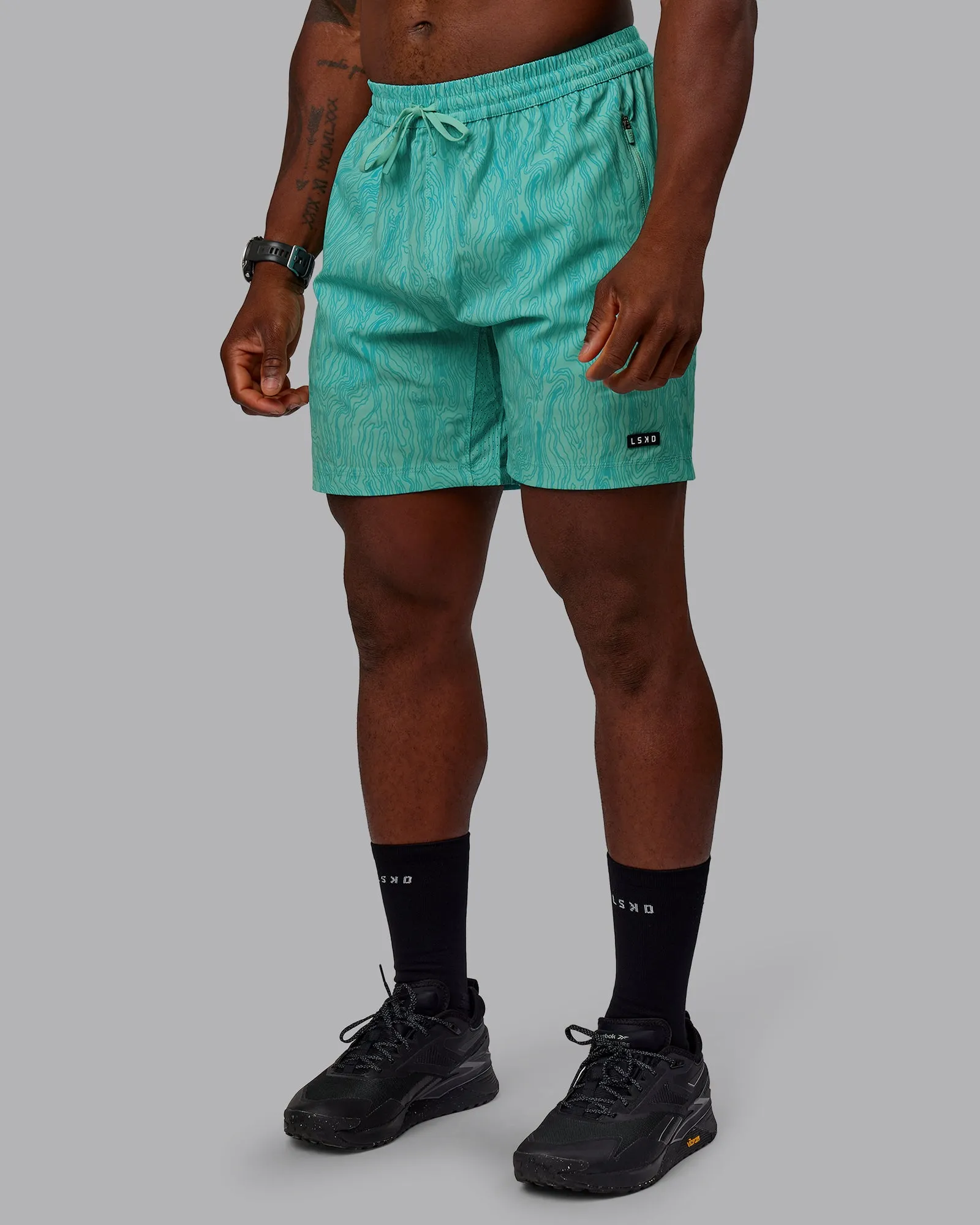 Rep 7" Performance Shorts - Topographic Blue Bird