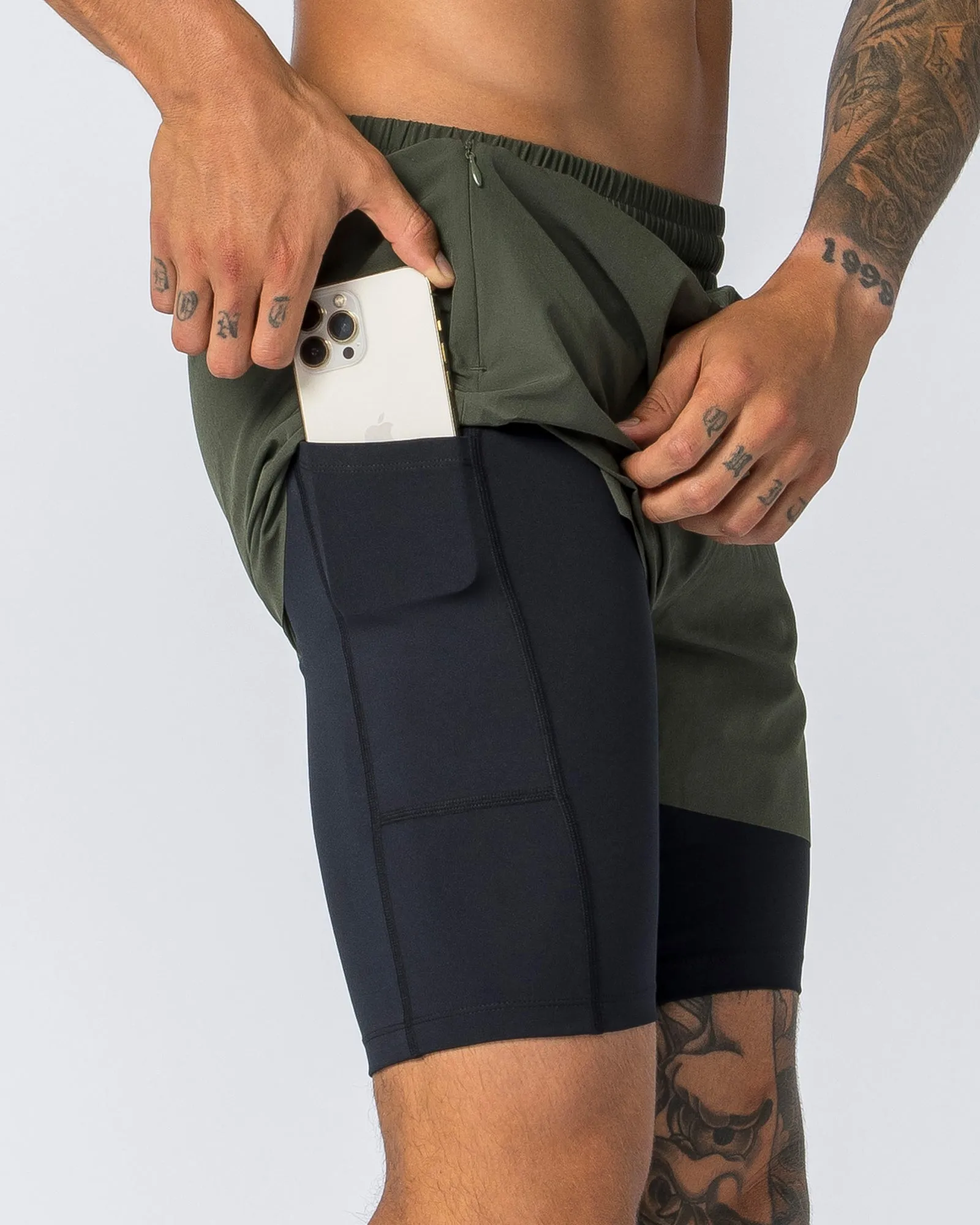 Replay 3" Shorts - Dark Khaki