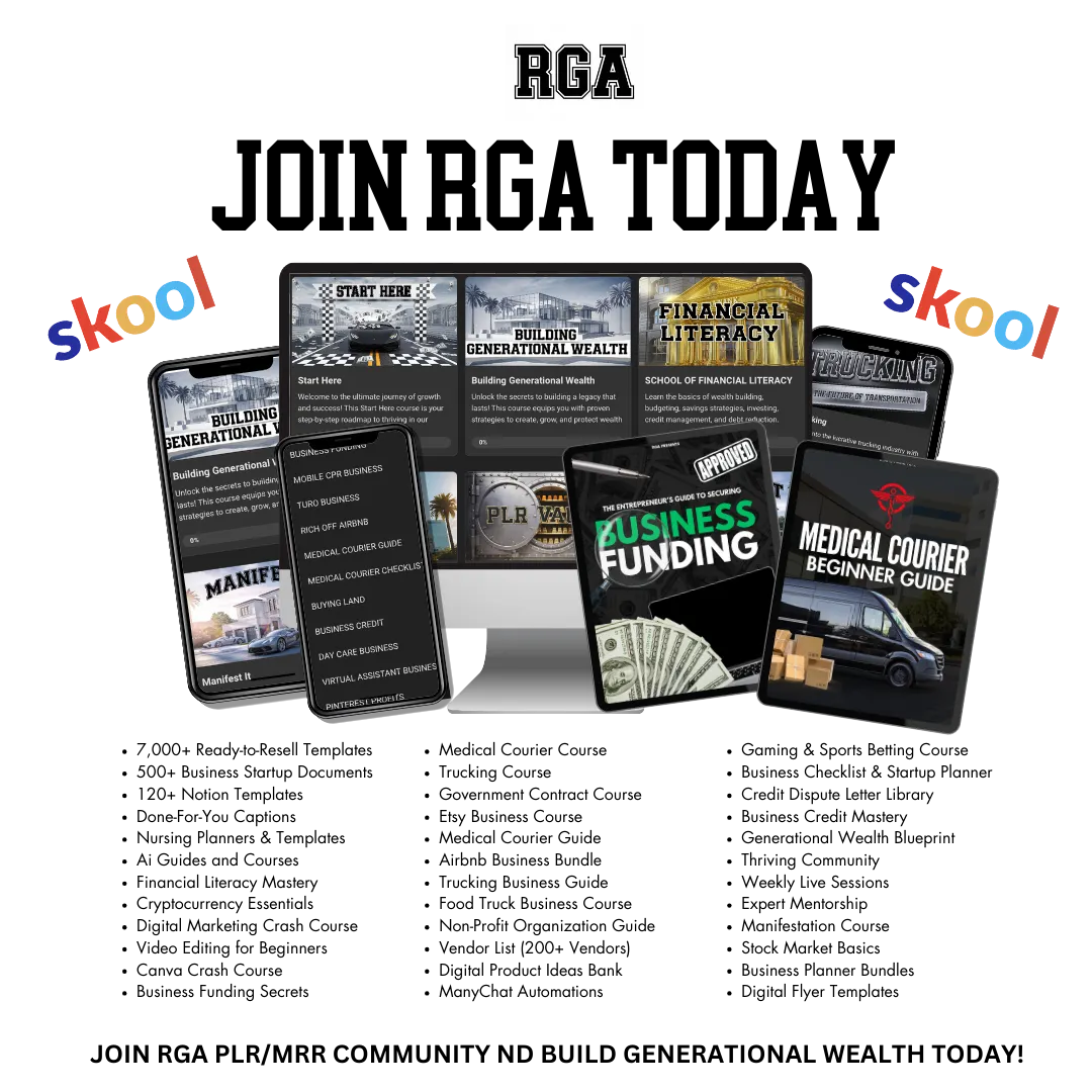 RGA Rich Girls Academy Course  MRR Resell Rights Community Support Digital Marketing
