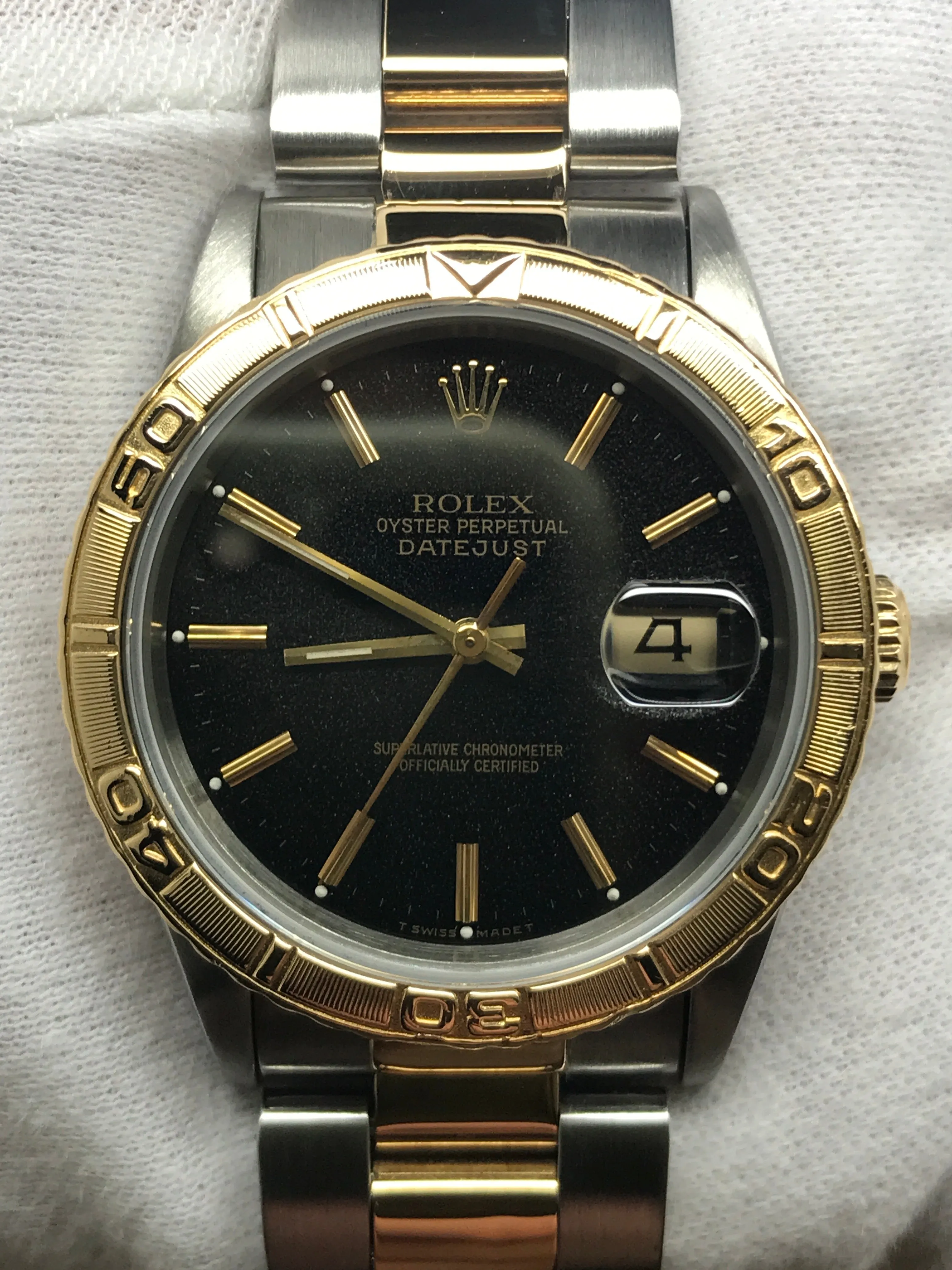 Rolex Datejust Turn-o-graph 16263 Black Dial Automatic Watch