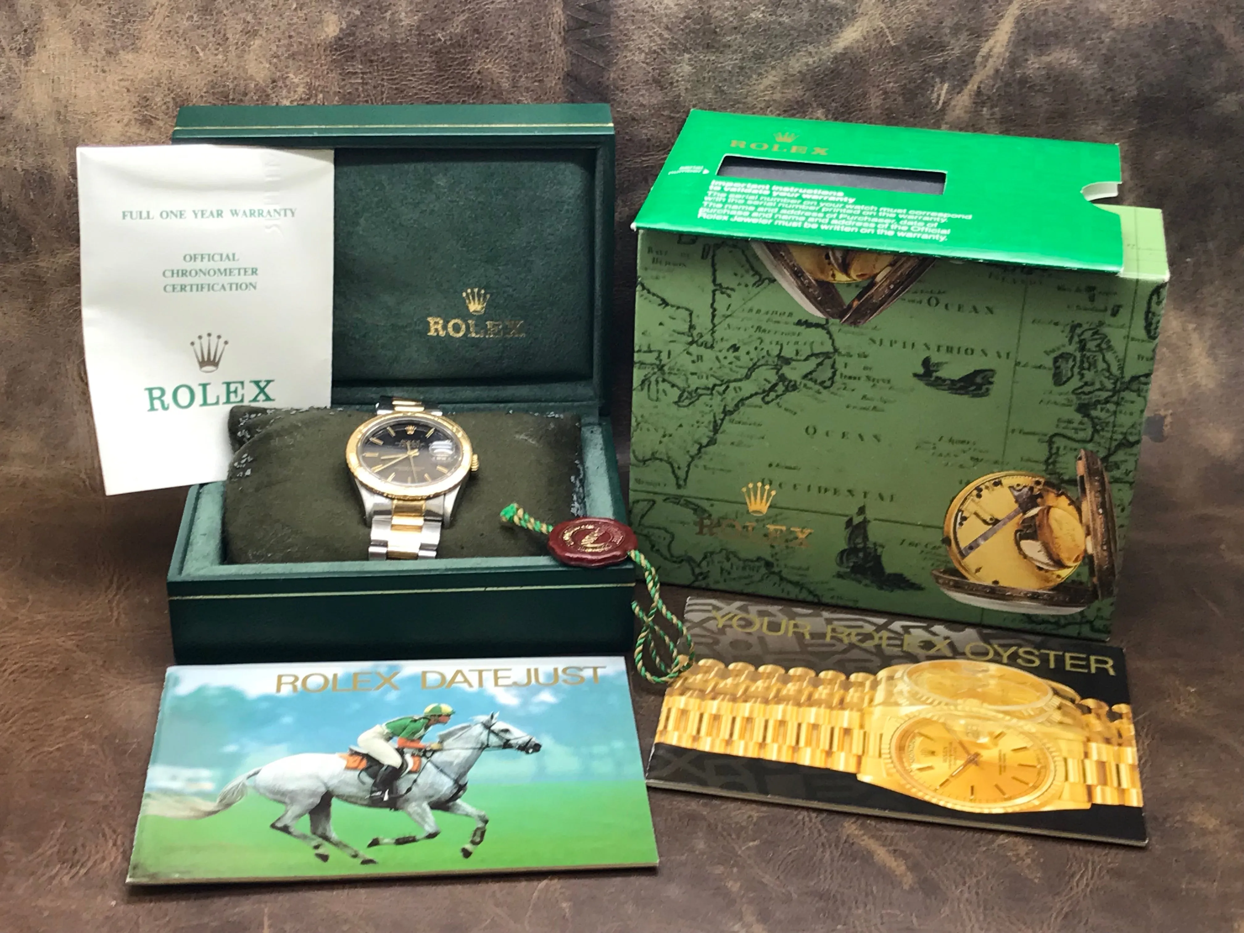 Rolex Datejust Turn-o-graph 16263 Black Dial Automatic Watch