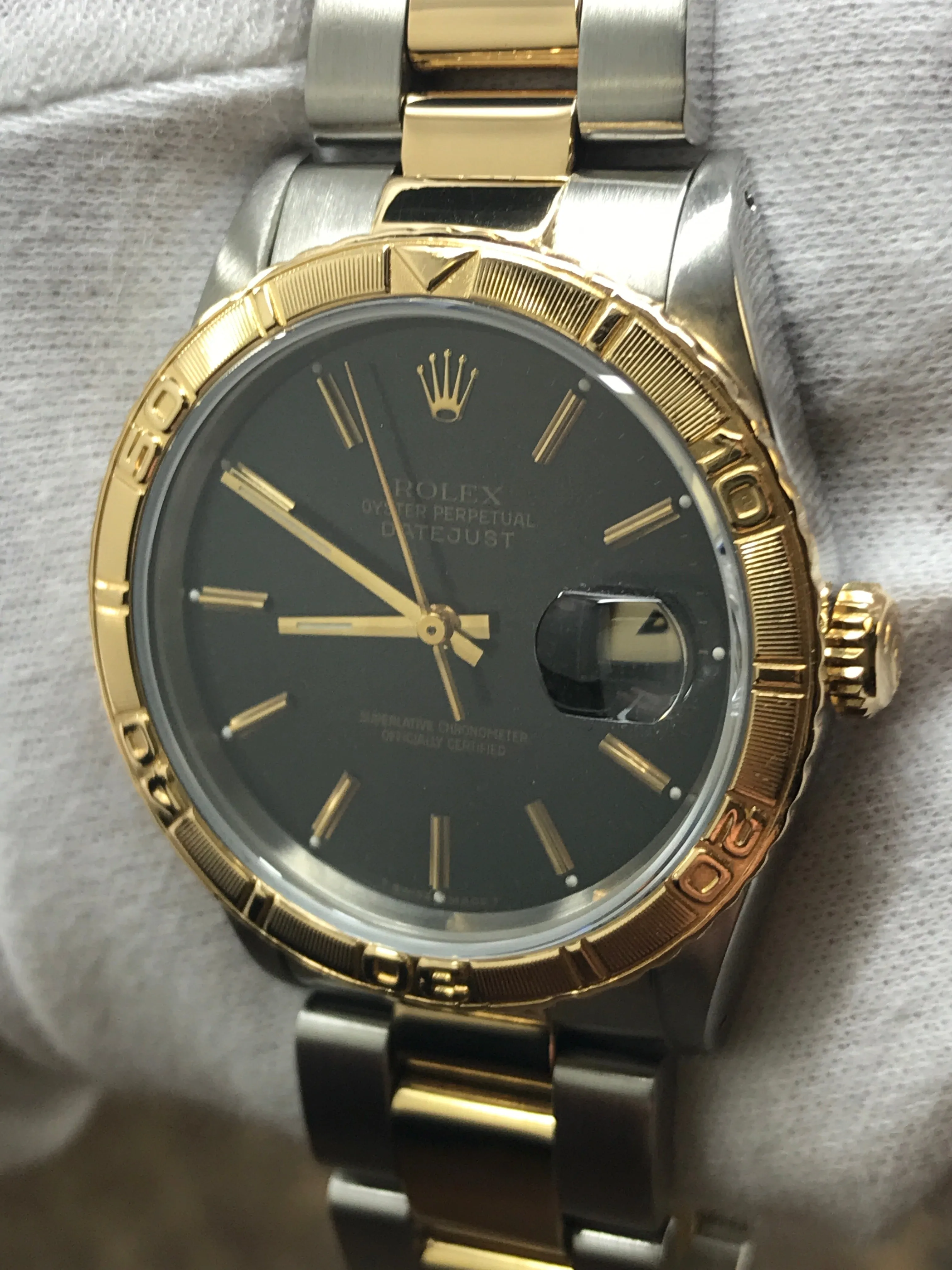 Rolex Datejust Turn-o-graph 16263 Black Dial Automatic Watch