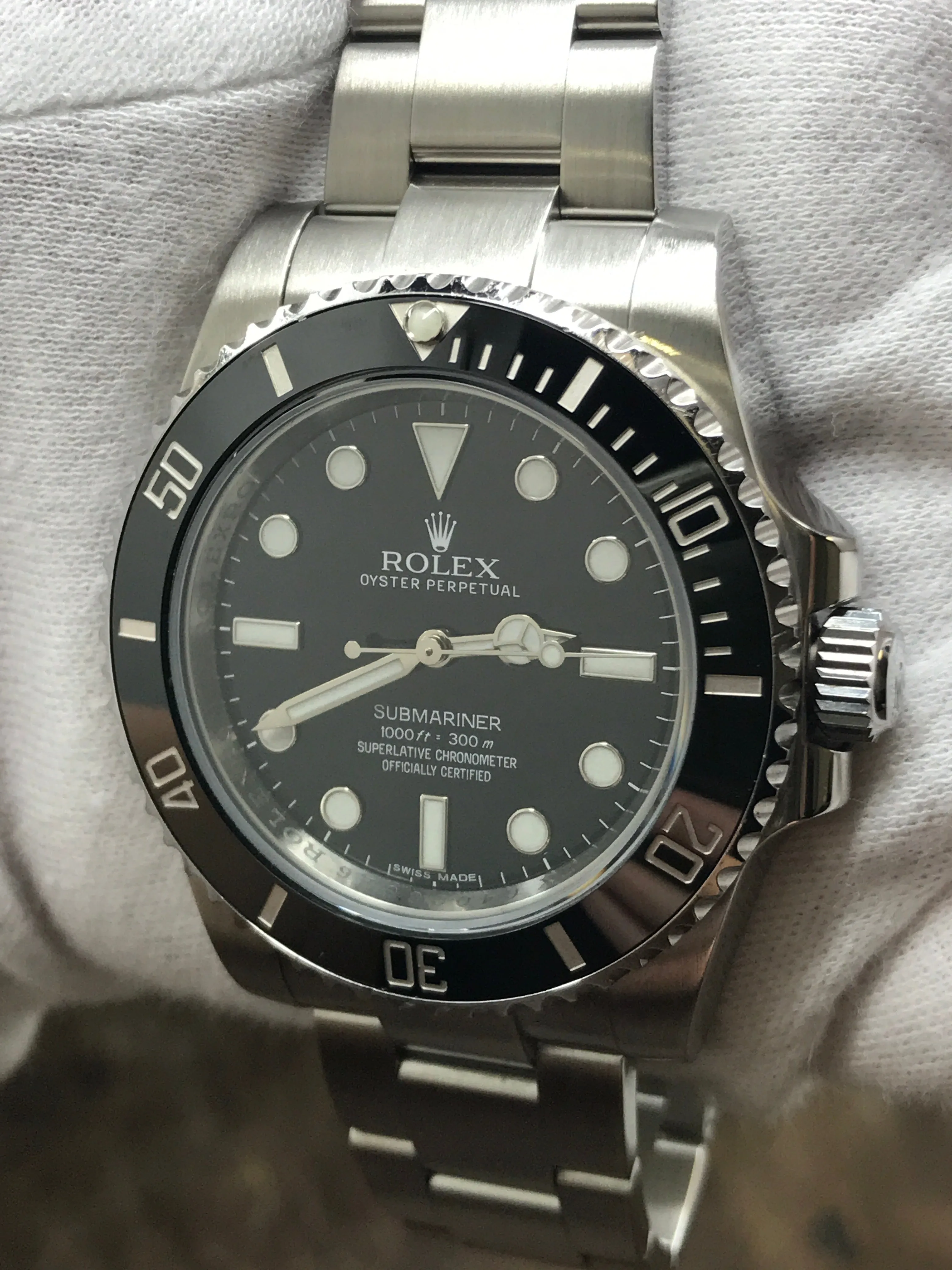 Rolex No Date Submariner 114060 Black Dial Automatic Men's Watch
