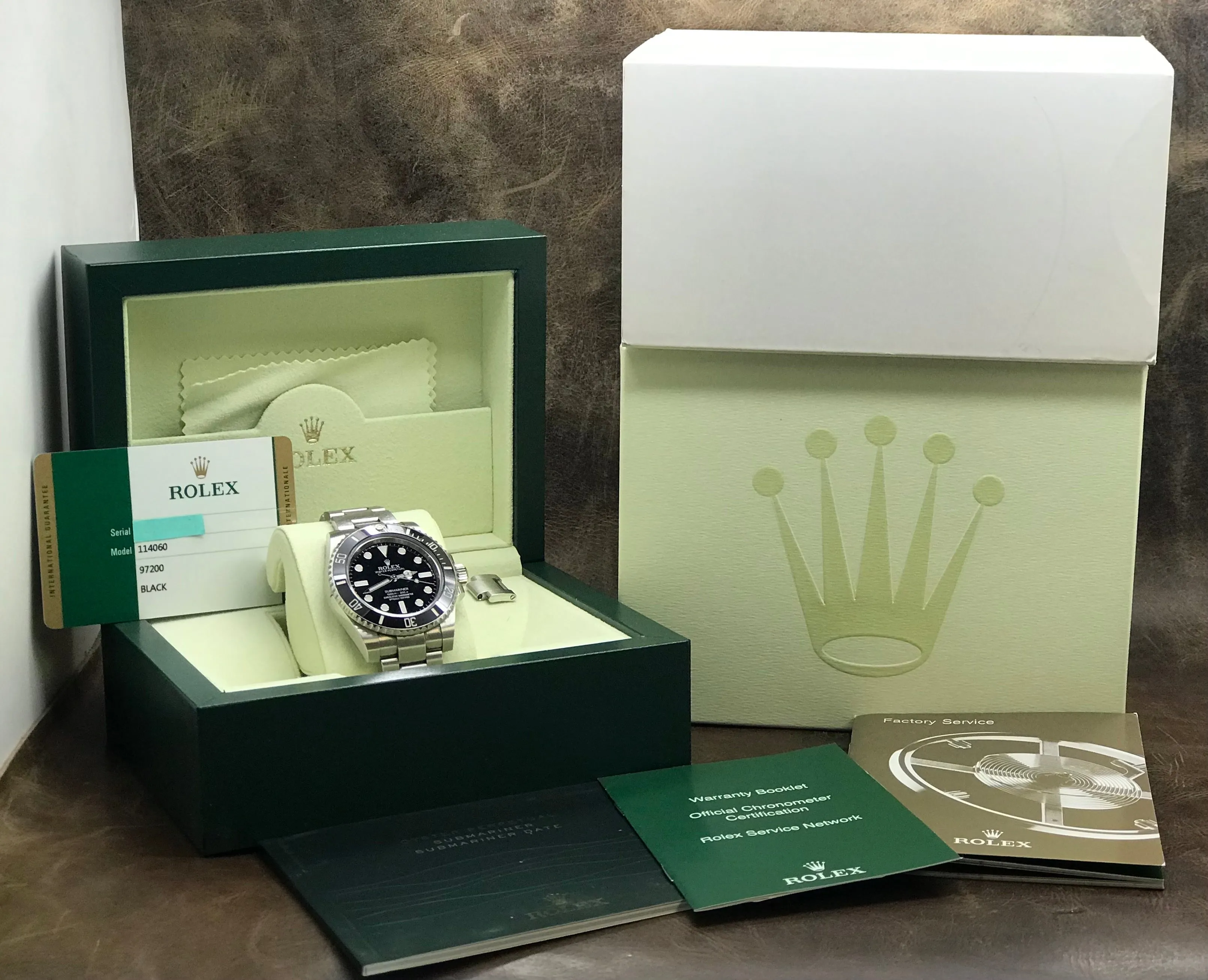 Rolex No Date Submariner 114060 Black Dial Automatic Men's Watch