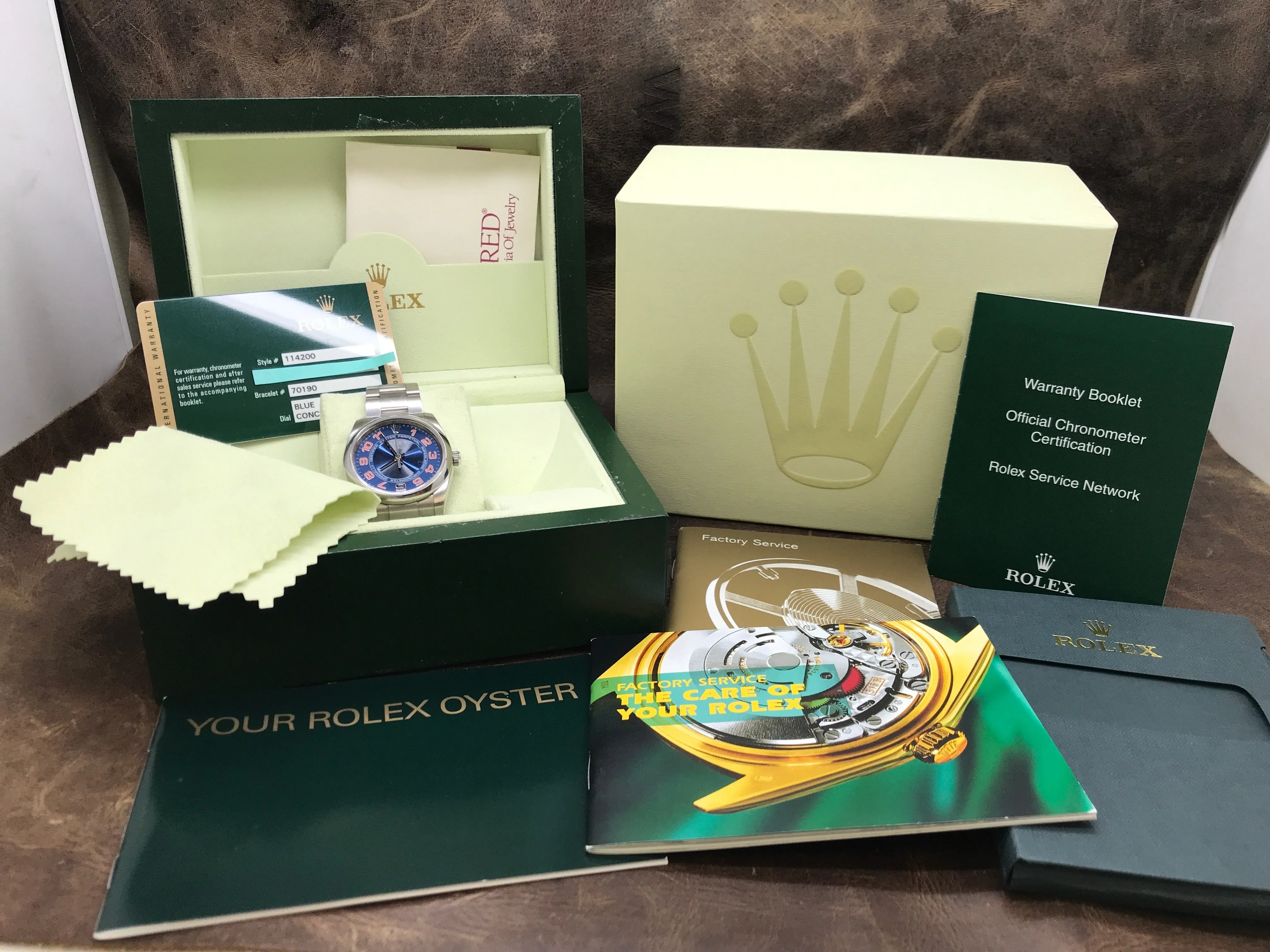 Rolex Oyster Perpetual 34mm 114200 Blue Dial Automatic Watch