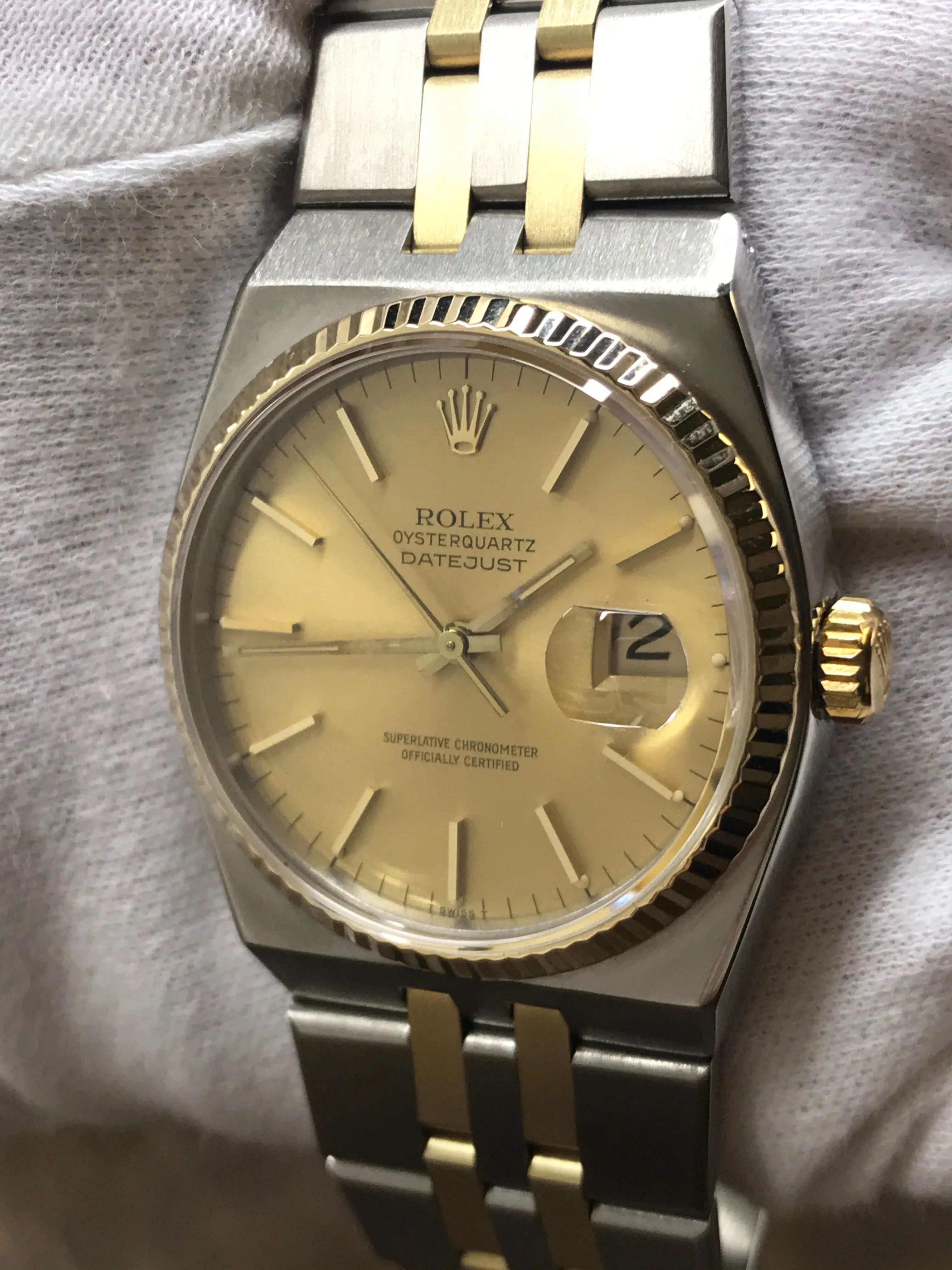 Rolex Oysterquartz 17013 Champagne Dial Quartz Watch