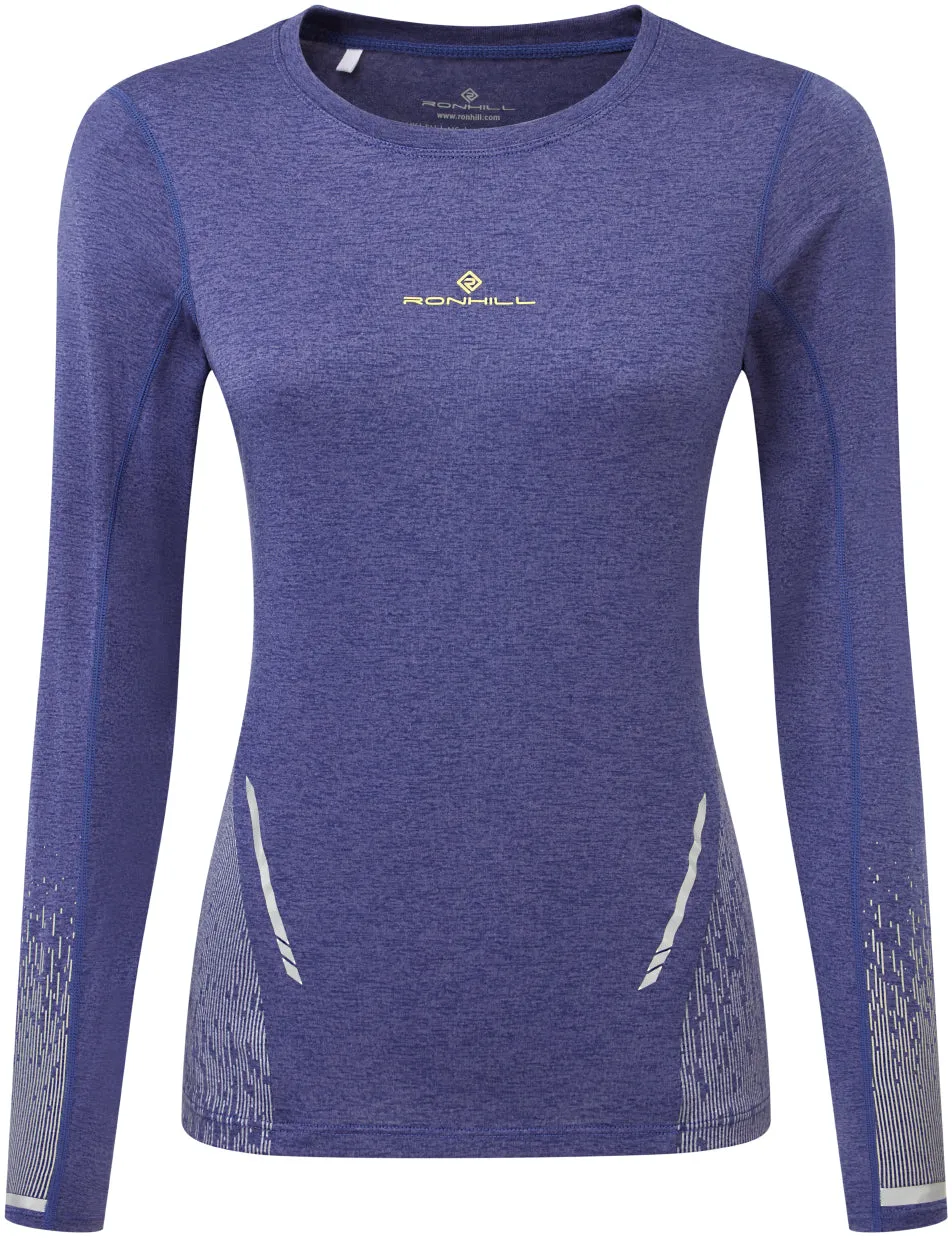 Ronhill Tech Reflect Long Sleeve Womens Running Top - Blue