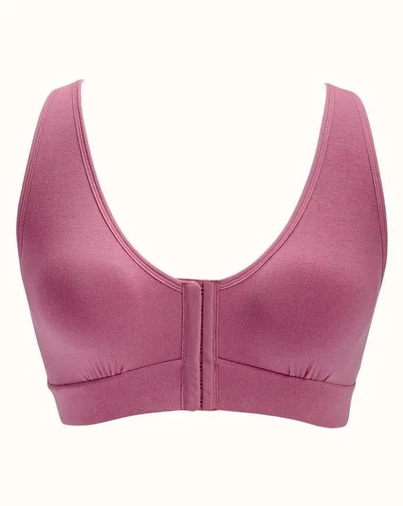 Rora Pocketed Front Closure Bra - Dusty Rose