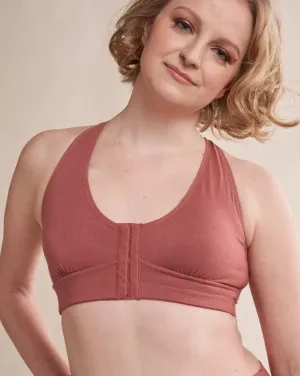 Rora Pocketed Front Closure Bra - Dusty Rose