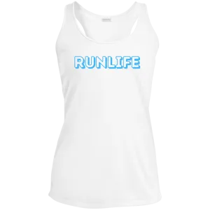 RUN LIFE, Ladies' Performance Racerback Tank, Running Tank, Athletic Running Tee