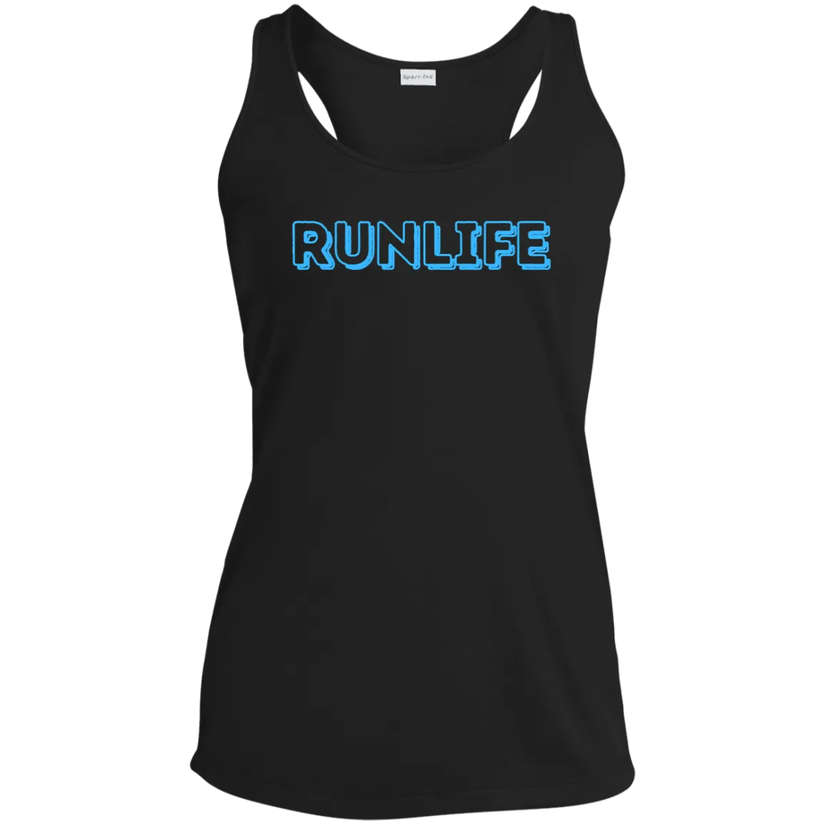 RUN LIFE, Ladies' Performance Racerback Tank, Running Tank, Athletic Running Tee