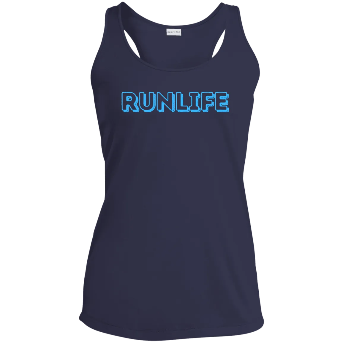 RUN LIFE, Ladies' Performance Racerback Tank, Running Tank, Athletic Running Tee