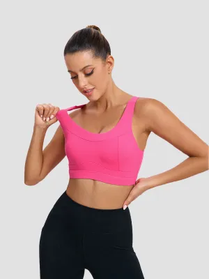 RUNNING GIRL High Impact Sports Bras for Women,Racerback Running Bra Workout Crop Tank Tops Longline Sports Bra Push up