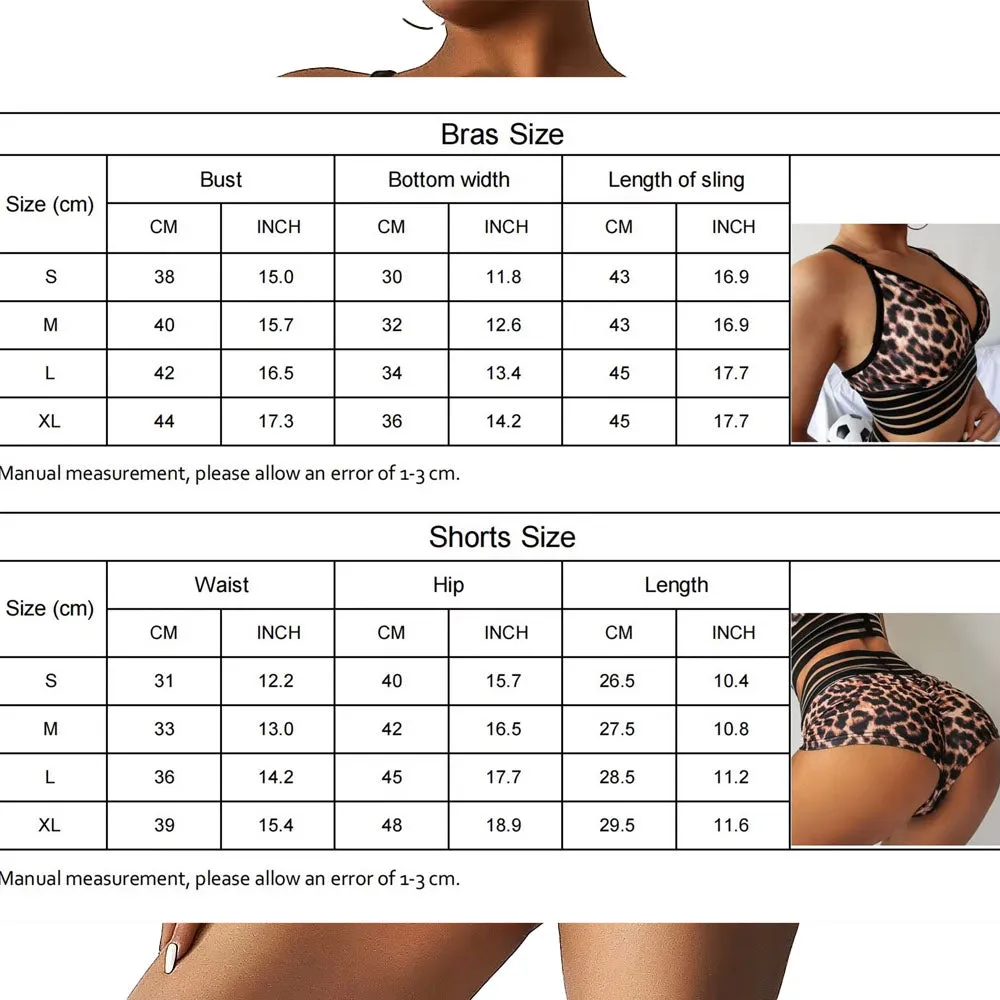 Safari Fever Leopard Sports top with High waisted Shorts