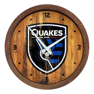 San Jose Earthquakes: Weathered "Faux" Barrel Top Clock
