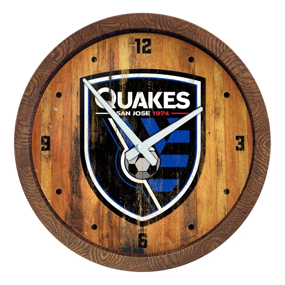 San Jose Earthquakes: Weathered "Faux" Barrel Top Clock