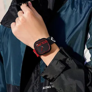 Sanda Silicone Square Fashion Trend Waterproof Watch