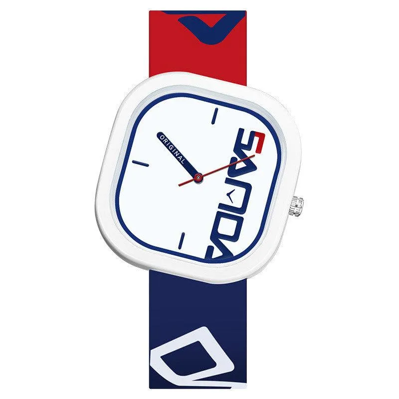 Sanda Silicone Square Fashion Trend Waterproof Watch