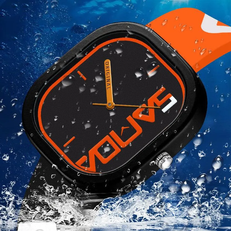 Sanda Silicone Square Fashion Trend Waterproof Watch