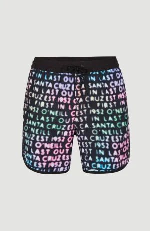 Scallop Neon 16'' Badehose | Black Neon Lights