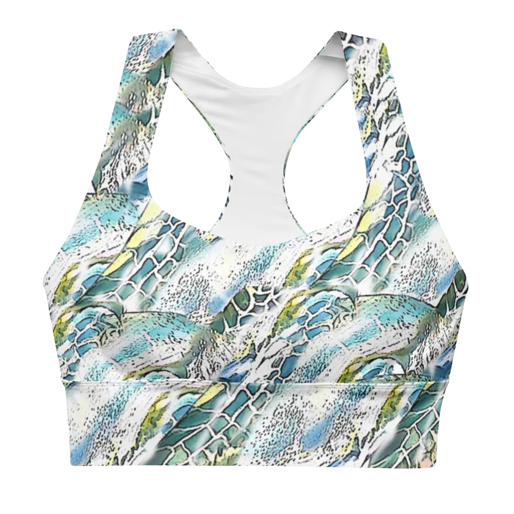 Sea Turtle Swirl Longline Sports Bra