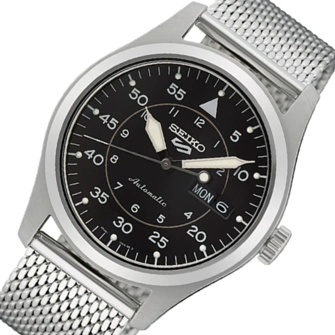 Seiko 5 Flieger SRPH23 SRPH23K1 SRPH23K Milanese Mesh Band Sports Watch